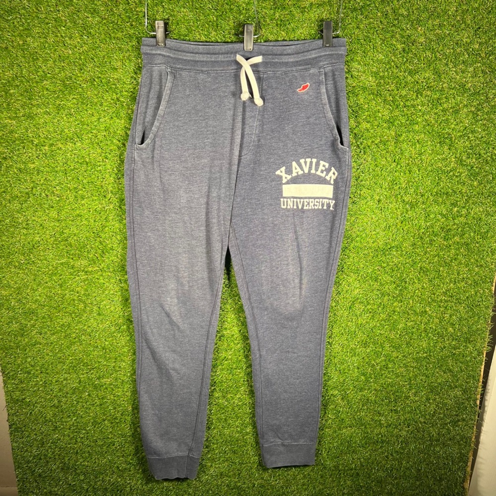 League Xavier University Sweatpants Mens Medium Navy Blue Heather Joggers